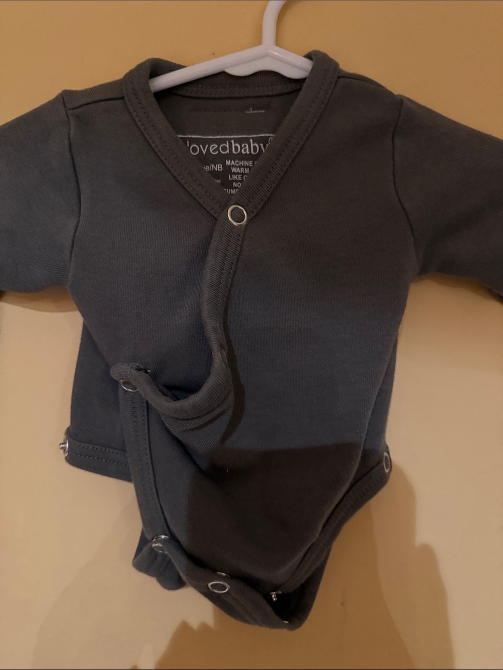 L'ovedbaby Charcoal Wrap-Front One-Piece Bodysuit